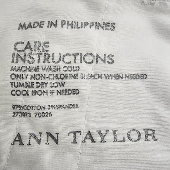 Ann Taylor Womens Boardwalk Shorts Size 4 White Cuffed Stretch Bermuda Pockets - Picture 7 of 7